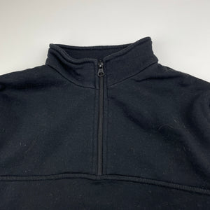 Unisex Young Spirit, black fleece lined sweater / jumper, no size, armpit to armpit: 47cm, shoulder to cuff: 49cm, GUC, size 10,  