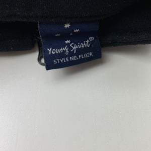 Unisex Young Spirit, black fleece lined sweater / jumper, no size, armpit to armpit: 47cm, shoulder to cuff: 49cm, GUC, size 10,  