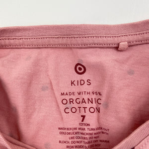 Girls Target, organic cotton long sleeve tee / top, FUC, size 7,  
