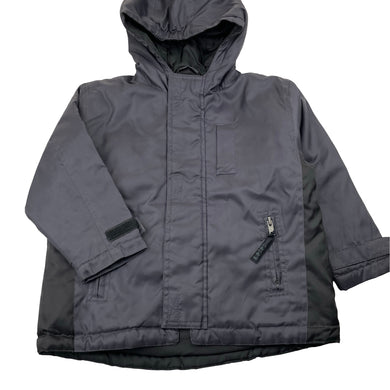 Boys grey, hooded jacket / coat, no labels, L: 44cm, shoulder to cuff: 34.5cm, EUC, size 4,  