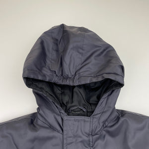 Boys grey, hooded jacket / coat, no labels, L: 44cm, shoulder to cuff: 34.5cm, EUC, size 4,  