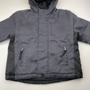 Boys grey, hooded jacket / coat, no labels, L: 44cm, shoulder to cuff: 34.5cm, EUC, size 4,  