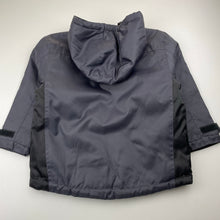 Load image into Gallery viewer, Boys grey, hooded jacket / coat, no labels, L: 44cm, shoulder to cuff: 34.5cm, EUC, size 4,  