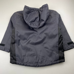 Boys grey, hooded jacket / coat, no labels, L: 44cm, shoulder to cuff: 34.5cm, EUC, size 4,  
