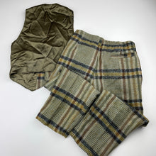 Load image into Gallery viewer, Boys wool blend, waistcoat/vest &amp; pants, no labels, Inside leg: 35.5cm, W: 27cm across, armpit to armpit: 30cm, EUC, size 3-4,  