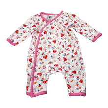 Load image into Gallery viewer, Girls Tiny Little Wonders, floral cotton romper, ladybirds, GUC, size 000,  