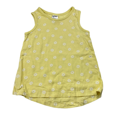 Girls Anko, yellow floral cotton tank top, EUC, size 1,  