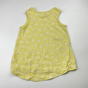 Girls Anko, yellow floral cotton tank top, EUC, size 1,  