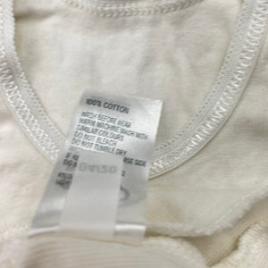 Unisex Anko, white cotton singlet top, GUC, size 000,  