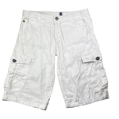 Boys Fred Bare, white cotton cargo shorts, adjustable, GUC, size 12,  
