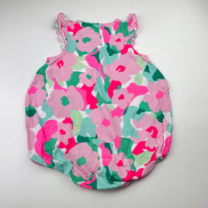 Girls Bonds, colourful floral bubblesuit romper, FUC, size 1,  
