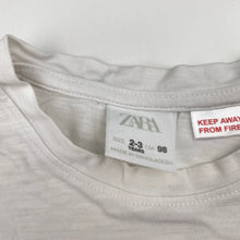 Load image into Gallery viewer, Boys Zara, white cotton t-shirt / top, FUC, size 2-3,  