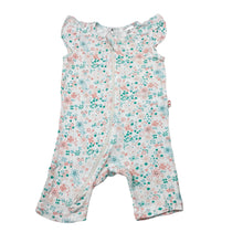 Load image into Gallery viewer, Girls purebaby, lightweight organic cotton zip romper, GUC, size 00,  