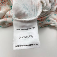 Load image into Gallery viewer, Girls purebaby, lightweight organic cotton zip romper, GUC, size 00,  