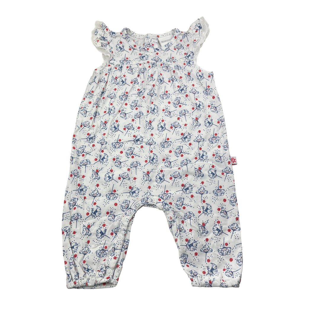 Girls Marquise, floral cotton romper, GUC, size 00,  