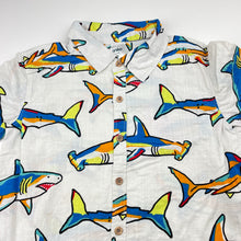 Load image into Gallery viewer, Boys Anko, lightweight cotton short sleeve shirt, sharks, EUC, size 5,  