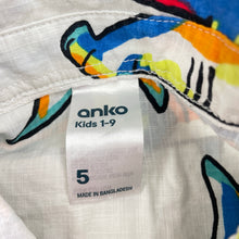 Load image into Gallery viewer, Boys Anko, lightweight cotton short sleeve shirt, sharks, EUC, size 5,  