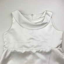 Load image into Gallery viewer, Girls Us Angels, white satin formal/communion dress, GUC, size 8, L: 94cm