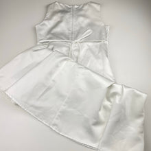 Load image into Gallery viewer, Girls Us Angels, white satin formal/communion dress, GUC, size 8, L: 94cm