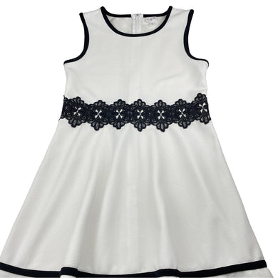 Girls Origami, white & black party / formal dress, light marks, FUC, size 14, L: 77cm