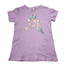 Load image into Gallery viewer, Girls Milkshake, purple cotton tee / top, mermaids, FUC, size 7,  
