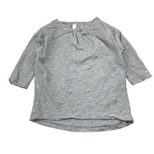 Load image into Gallery viewer, Girls Cotton On, grey cotton long sleeve top, silver spots, GUC, size 3,  
