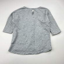 Load image into Gallery viewer, Girls Cotton On, grey cotton long sleeve top, silver spots, GUC, size 3,  