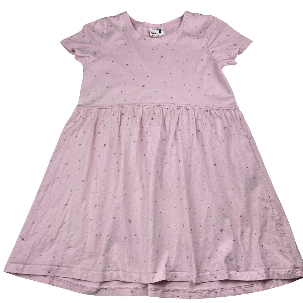 Girls Cotton On, pink cotton t-shirt dress, FUC, size 7, L: 60cm