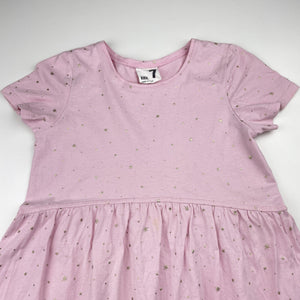 Girls Cotton On, pink cotton t-shirt dress, FUC, size 7, L: 60cm