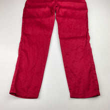Load image into Gallery viewer, Boys red, lightweight pants, elasticated, Inside leg: 48cm, EUC, size 6,  