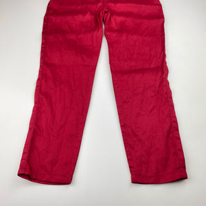 Boys red, lightweight pants, elasticated, Inside leg: 48cm, EUC, size 6,  