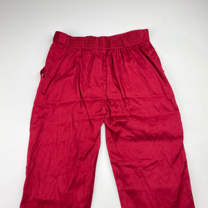 Boys red, lightweight pants, elasticated, Inside leg: 48cm, EUC, size 6,  