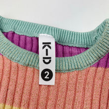 Load image into Gallery viewer, Girls KID, colourful ribbed sweater / top, FUC, size 2,  