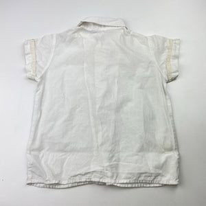 Girls vintage, lightweight short sleeve blouse, no labels, L: 33cm, armpit to armpit: 28cm, EUC, size 1-2,  