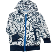 Load image into Gallery viewer, Boys H&amp;T, lightweight zip hoodie sweater, dinosaurs, FUC, size 4,  