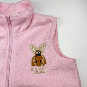 Girls Kids Wonderland, pink fleece vest, no size, L: 44cm, armpit to armpit: 39cm, EUC, size 8-10,  