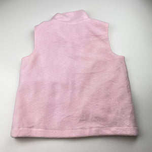 Girls Kids Wonderland, pink fleece vest, no size, L: 44cm, armpit to armpit: 39cm, EUC, size 8-10,  