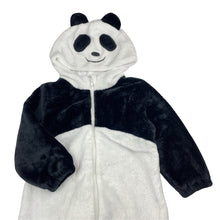 Load image into Gallery viewer, Unisex fleece, all-in-one panda suit / outfit, back neck to crotch: 48cm, shoulder to cuff: 31cm, Inside leg: 26cm, EUC, size 2-3,  