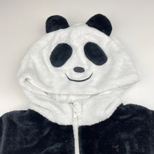 Load image into Gallery viewer, Unisex fleece, all-in-one panda suit / outfit, back neck to crotch: 48cm, shoulder to cuff: 31cm, Inside leg: 26cm, EUC, size 2-3,  