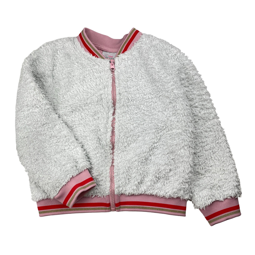 Girls Mango, fleece zip up sweater, FUC, size 6,  