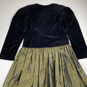 Girls FREIDELLE Australia, vintage long sleeve party dress, removable shoulder pads, EUC, size 10, L: 80cm