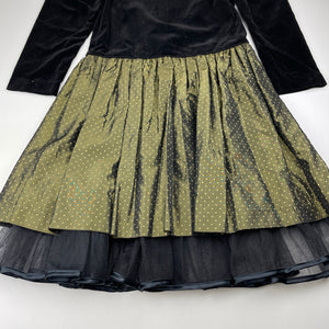 Girls FREIDELLE Australia, vintage long sleeve party dress, removable shoulder pads, EUC, size 10, L: 80cm