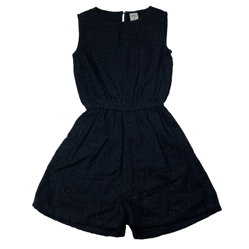 Girls Miss Understood, cotton lined lace playsuit, EUC, size 7,  