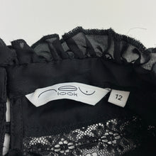 Load image into Gallery viewer, Girls New Look, lightweight party/formal dress, lace panels, GUC, size 12, L: 81cm