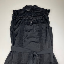 Load image into Gallery viewer, Girls New Look, lightweight party/formal dress, lace panels, GUC, size 12, L: 81cm