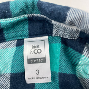 Boys Kids & Co, flannel cotton long sleeve shirt, EUC, size 3,  