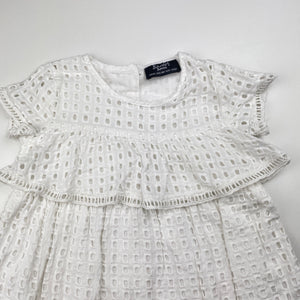 Girls Bardot Junior, cotton lined short sleeve dress, GUC, size 1, L: 38cm
