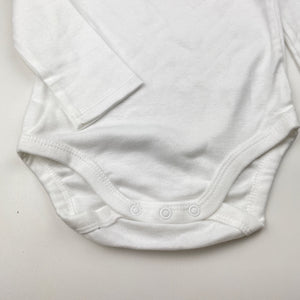 Unisex Anko, white cotton bodysuit / romper, EUC, size 1,  