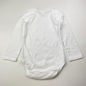 Unisex Anko, white cotton bodysuit / romper, EUC, size 1,  