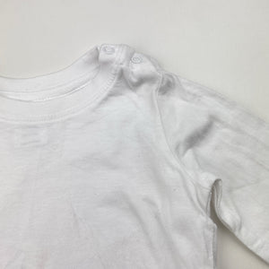 Unisex Baby Berry, white cotton long sleeve tee / top, EUC, size 0,  